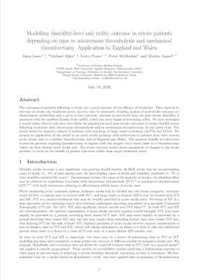 Preview of the first page of the stroke outcome paper.